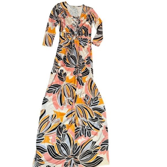 NEW Yumi Kim One & Only pattern Maxi Dress Sz XS in Pink Retro Bloom - Picture 10 of 15